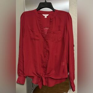 Candie’s Red Button Down Blouse